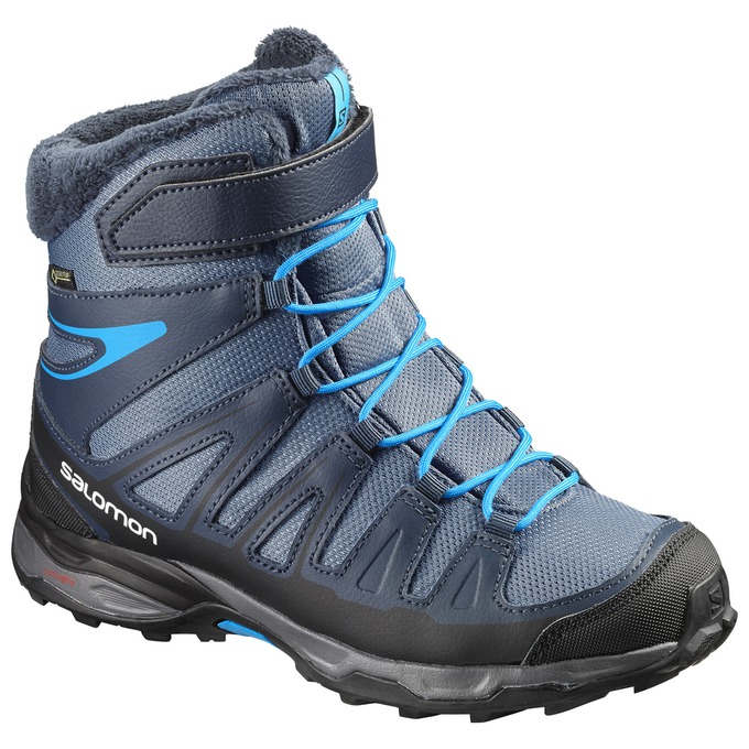 Buty Zimowe Dziecięce Salomon X-ULTRA GTX® J - Granatowe / Czarne - Polska (976-XELUNG)